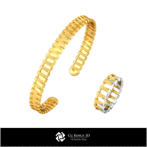 Joyería-Conjunto de Joyería CAD 3D Joyería CAD 3D, Anillos CAD 3D, Pulseras CAD 3D, Conjuntos de Joyería CAD 3D, Alianzas de
