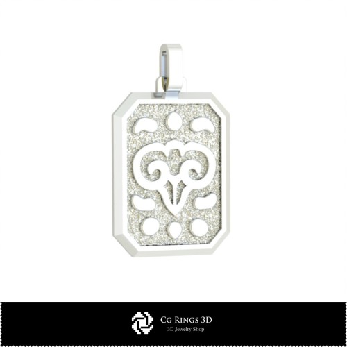 3D Herren Widder Sternzeichen Anhänger Zuhause, Schmuck 3D CAD, Anhänger 3D CAD, 3D Sternzeichen Anhänger