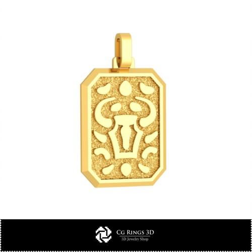 3D Herrenschmuck Anhänger Stier Sternzeichen Home, Schmuck 3D CAD, Anhänger 3D CAD, 3D Sternzeichen-Anhänger