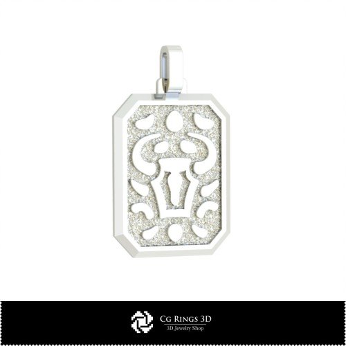 3D Herrenschmuck Anhänger Stier Sternzeichen Home, Schmuck 3D CAD, Anhänger 3D CAD, 3D Sternzeichen-Anhänger