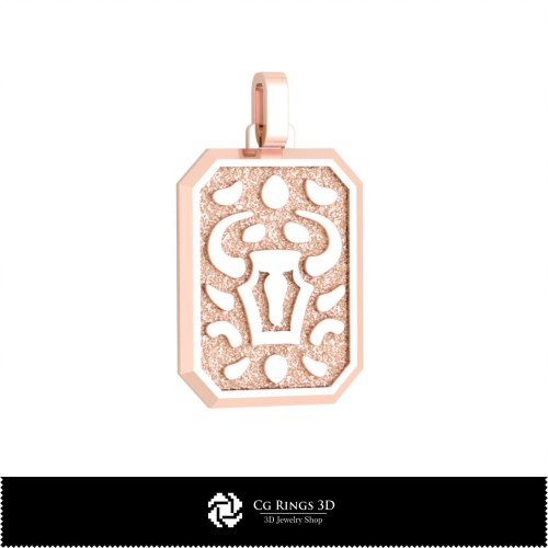 3D Herrenschmuck Anhänger Stier Sternzeichen Home, Schmuck 3D CAD, Anhänger 3D CAD, 3D Sternzeichen-Anhänger
