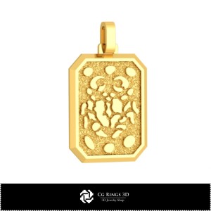 3D Herren Krebs Sternzeichen Anhänger Zuhause, Schmuck 3D CAD, Anhänger 3D CAD, 3D Sternzeichen Anhänger