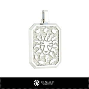 Colgante 3D Signo Leo para Hombre, Joyería CAD 3D, Colgantes CAD 3D, Colgantes Zodiacales 3D 2