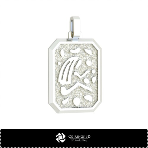 Ciondolo Vergine uomo 3D, Gioielli CAD 3D, Ciondoli CAD 3D, Ciondoli zodiacali 3D