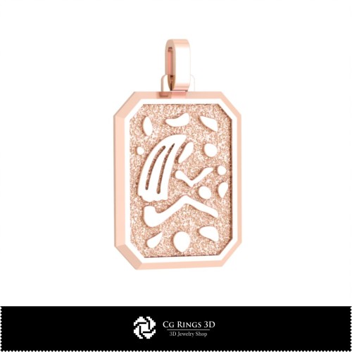 3D Herren Jungfrau Sternzeichen Anhänger Zuhause, Schmuck 3D CAD, Anhänger 3D CAD, 3D Sternzeichen-Anhänger