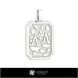 3D Herren-Waage Sternzeichen-Anhänger Home, Schmuck 3D CAD, Anhänger 3D CAD, 3D Sternzeichen-Anhänger 2