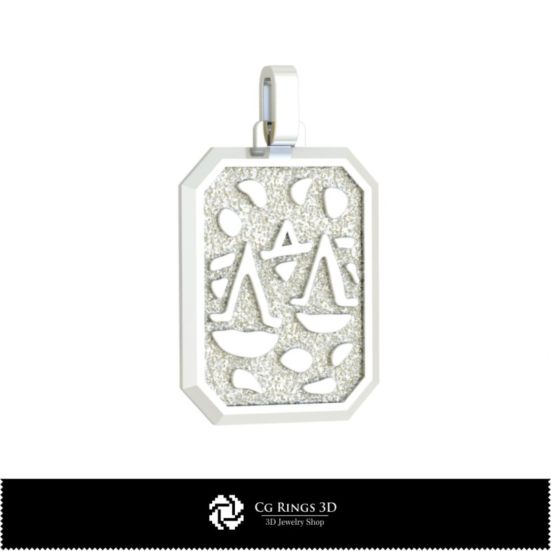3D Herren-Waage Sternzeichen-Anhänger Home, Schmuck 3D CAD, Anhänger 3D CAD, 3D Sternzeichen-Anhänger