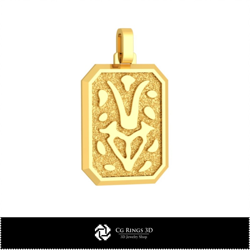 Pandantiv 3D pentru bărbați Capricorn, bijuterie CAD 3D, pandantive CAD 3D, pandantive zodiacale 3D