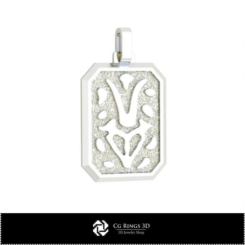 Pendentif 3D Homme Signe du Zodiaque Capricorne Maison, Bijoux 3D CAO, Pendentifs CAO 3D, Pendentifs du Zodiaque 3D