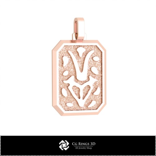 3D Herren Steinbock Sternzeichen Anhänger Zuhause, Schmuck 3D CAD, Anhänger 3D CAD, 3D Sternzeichen Anhänger