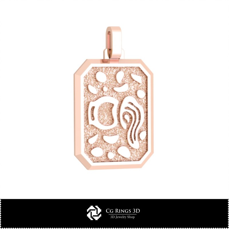 3D Herren Wassermann Sternzeichen Anhänger Zuhause, Schmuck 3D CAD, Anhänger 3D CAD, 3D Sternzeichen Anhänger