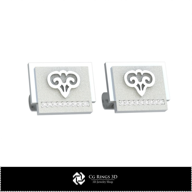 Gemelli 3D Ariete Gemelli da Polso per Casa, Gioielleria CAD 3D, Gemelli CAD 3D, Gemelli con Chiusura a Doppia Coda Balena 3D