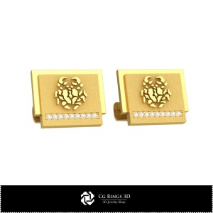 Boutons de manchette Zodiaque Cancer 3D Maison, Bijoux CAO 3D, Boutons de manchette CAO 3D, Boutons de manchette Fermeture