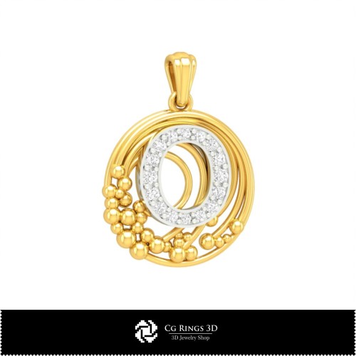 Pendentif 3D avec lettre O Maison, Bijoux DAO 3D, Pendentifs DAO 3D, Pendentifs lettre 3D