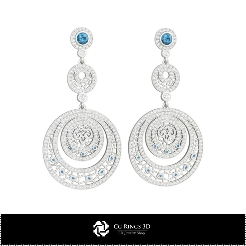 Pendientes 3D Aries Zodiac para el Hogar, Joyería CAD 3D, Pendientes CAD 3D, Pendientes Araña 3D