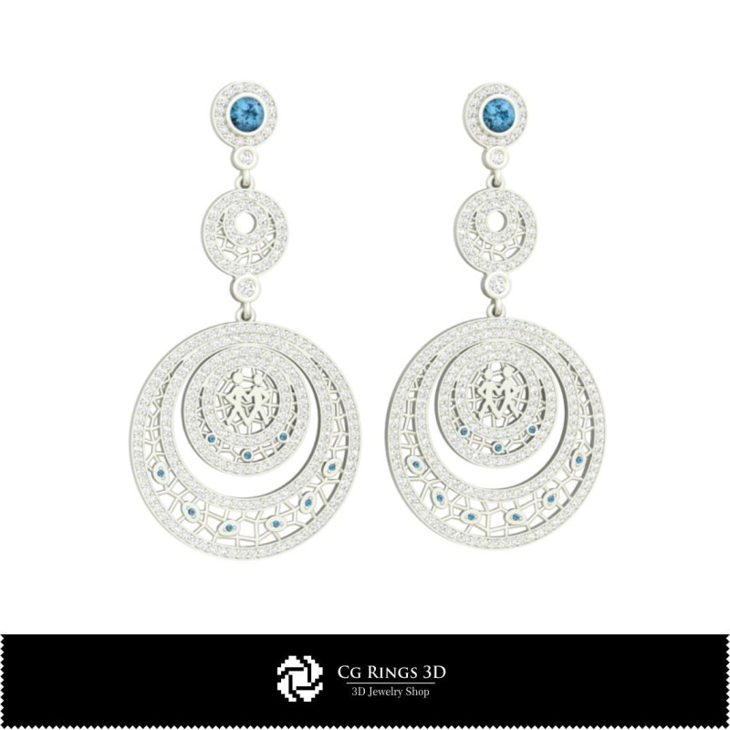Pendientes 3D Géminis Zodiacales para el Hogar, Joyería 3D CAD, Pendientes 3D CAD, Pendientes Araña 3D
