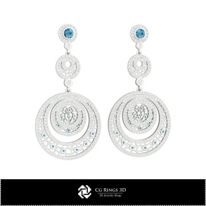 3D Cancer Zodiac Earrings Home, Jewelry 3D CAD, Earrings 3D CAD , 3D Chandelier Earrings 2