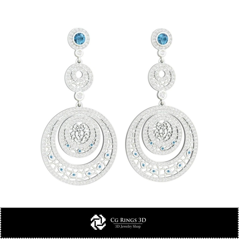 3D-Krebs Sternzeichen Ohrringe Zuhause, Schmuck 3D-CAD, Ohrringe 3D-CAD, 3D-Kronleuchter-Ohrringe