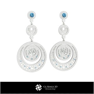 3D Libra Zodiac Earrings Home, Jewelry 3D CAD, Earrings 3D CAD , 3D Chandelier Earrings 2
