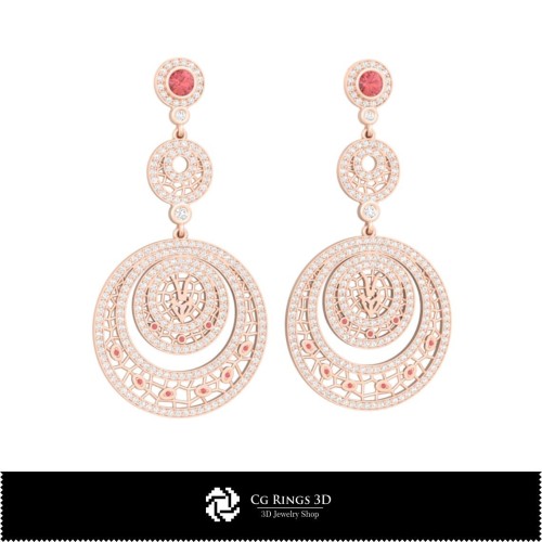 3D Capricorn Zodiac Earrings Home, Jewelry 3D CAD, Earrings 3D CAD , 3D Chandelier Earrings