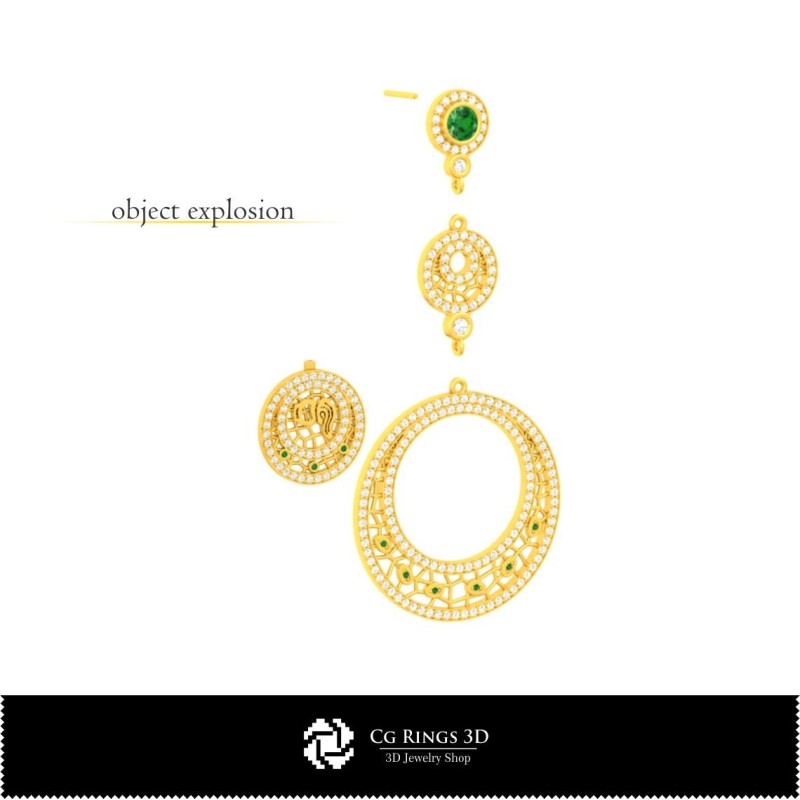 3D Wassermann Sternzeichen Ohrringe Zuhause, Schmuck 3D CAD, Ohrringe 3D CAD, 3D Kronleuchter-Ohrringe