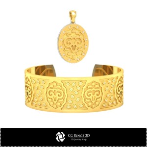 3D-Schmuckset Zuhause, Schmuck 3D-CAD, Schmucksets 3D-CAD