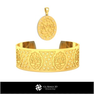 Schmuck-Schmuck-Set 3D-CAD Schmuck 3D-CAD, Anhänger 3D-CAD, Armbänder 3D-CAD, Schmucksets 3D-CAD, 3D-Zodiac-Anhänger, 3D B