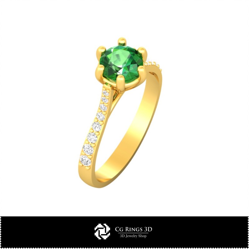 Bague de fiançailles 3D, Bijoux CAO 3D, Bagues CAO 3D, Bagues en diamant 3D
