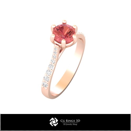Bague de fiançailles 3D, Bijoux CAO 3D, Bagues CAO 3D, Bagues en diamant 3D