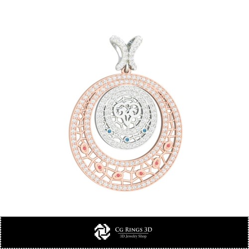 Colgante 3D Aries para Mujer, Joyería CAD 3D, Colgantes CAD 3D, Colgantes Zodiacales 3D