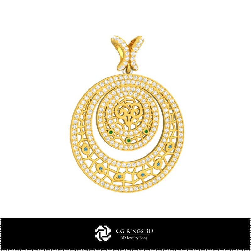 3D Women's Aries Zodiac Pendant Home, Jewelry 3D CAD, Pendants 3D CAD , 3D Zodiac Pendants
