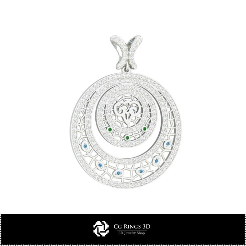 3D Women's Aries Zodiac Pendant Home, Jewelry 3D CAD, Pendants 3D CAD , 3D Zodiac Pendants