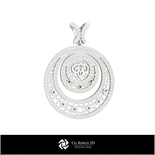 Colgante 3D Aries para Mujer, Joyería CAD 3D, Colgantes CAD 3D, Colgantes Zodiacales 3D
