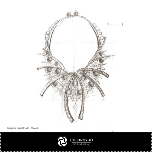 Skizzen-Halskette Steffy – Konzeptdesign Schmuck Schmuckskizzen