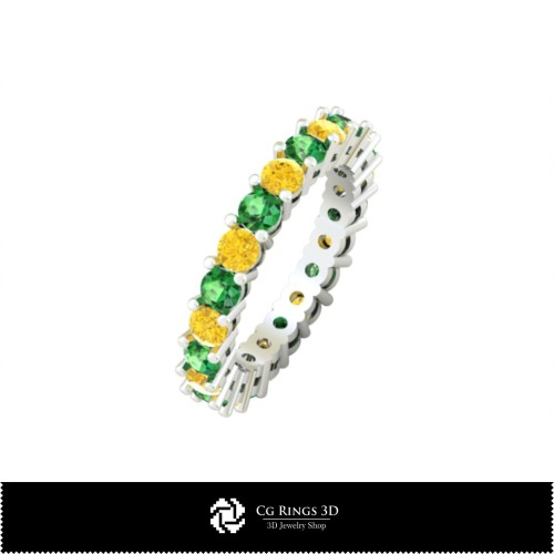 3D-Eternity-Band-Ring Zuhause, Schmuck 3D-CAD, Ringe 3D-CAD, Eheringe 3D, Eternity-Bänder 3D