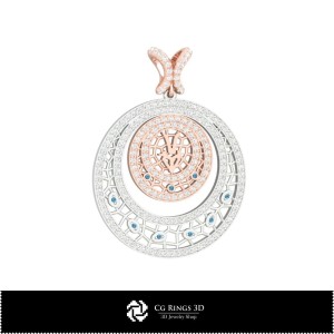 Pendentif Capricorne Femme 3D pour la maison, Bijoux 3D CAO, Pendentifs 3D CAO, Pendentifs du zodiaque 3D 2