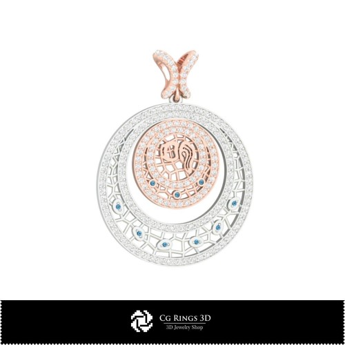 Pendentif 3D Signe du Zodiaque Verseau pour Femme, Bijoux 3D DAO, Pendentifs DAO 3D, Pendentifs Zodiaque 3D