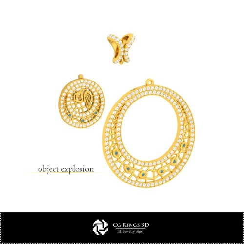 Ciondolo 3D Donna Acquario, Gioielli 3D CAD, Ciondoli 3D CAD, Ciondoli Zodiacali 3D