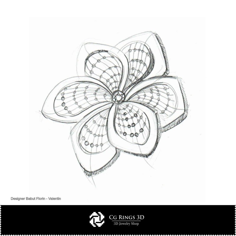Boceto de broche - Diseño de joyería - Bocetos de joyería