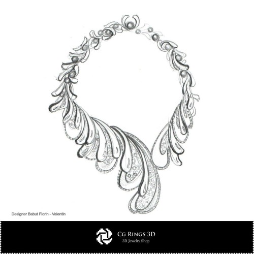 Halskette Skizze - Schmuckdesign Schmuckskizzen