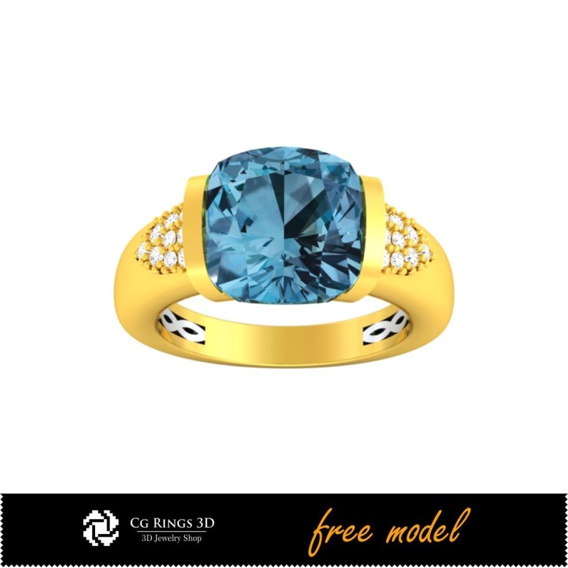 3D-Edelsteinringe - Kostenlose 3D-Modelle für Zuhause, Kostbare Edelsteinringe 3D, Schmuck 3D-CAD, Kostenlose