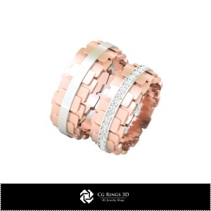 3D Wedding Ring Home, Jewelry 3D CAD, Rings 3D CAD , Wedding Bands 3D 2