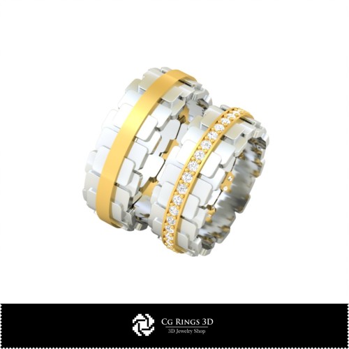 Anillo de boda 3D, Joyería CAD 3D, Anillos CAD 3D, Alianzas CAD 3D