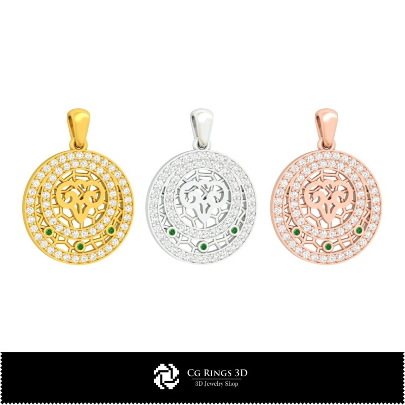 3D白羊座儿童耳环家居装饰，珠宝3D CAD，吊坠3D CAD，3D星座吊坠，3D儿童吊坠