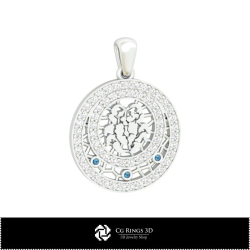 Pendentif Enfant Zodiaque Cancer 3D pour la Maison, Bijoux CAO 3D, Pendentifs CAO 3D, Pendentifs Zodiaque 3D, Pendentifs