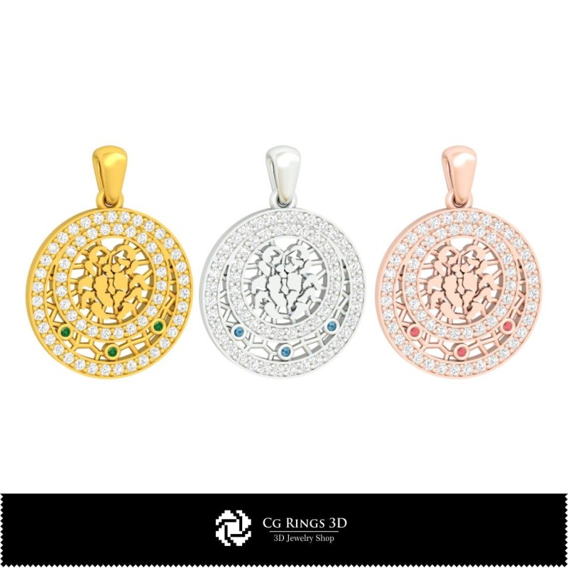 Pendentif Enfant Zodiaque Cancer 3D pour la Maison, Bijoux CAO 3D, Pendentifs CAO 3D, Pendentifs Zodiaque 3D, Pendentifs