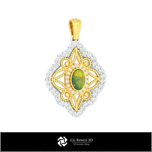 Pandantiv 3D cu opal pentru casă, bijuterii CAD 3D, pandantive CAD 3D, pandantive 3D cu opal