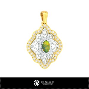 3D-Anhänger mit Opal Home, Schmuck 3D-CAD, Anhänger 3D-CAD, 3D-Opalanhänger 2