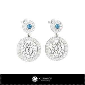 3D Cancer Zodiac Children Earrings Home, Jewelry 3D CAD, Earrings 3D CAD , 3D Diamond Earrings, 3D Drop Earrings, 3D Children E 2