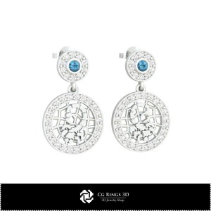 Boucles d'oreilles enfant Scorpion 3D zodiaque Maison, Bijoux 3D CAO, Boucles d'oreilles 3D CAO, Boucles d'oreilles diamant 3D, 2